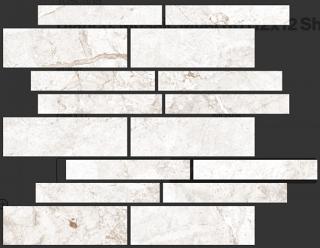 Happy Floors - Toscana BIANCO Porcelain Muretto Mosaic Tile (Matte Finish - 11"x13" Sheet)