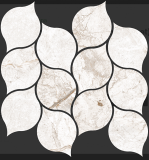 Happy Floors - Toscana BIANCO Porcelain Leaf Mosaic Tile (Matte Finish - 11"x13" Sheet)
