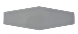 Happy Floors - 3"x8" Artisan GREY Glossy Ceramic Elongated Hex Tile