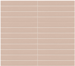 Terratinta - 1"x6" ROSY BLUSH Stick Porcelain Mosaic Tile (Matte Finish - 11.4"x12" Sheet)