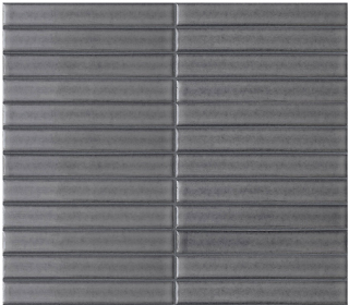 Terratinta - 1"x6"  Stick Porcelain LIQUORICE Mosaic Tile (Glossy Finish - 11.4"x12" Sheet)