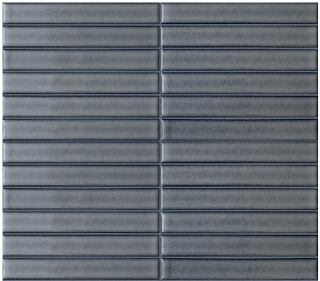 Terratinta - 1"x6"  Stick Porcelain IMPERIAL BLUE Mosaic Tile (Glossy Finish - 11.4"x12" Sheet)