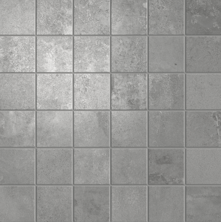 Unicom Starker - 2"x2" Oxid SILVER Porcelain Mosaic Tile (Matte Finish - 12"x12" Sheet)