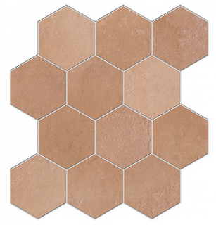 Edimax - Home AMBERPEACH Porcelain HEXAGON Mosaic Tile (Matte Finish - 12"x13" Sheet)