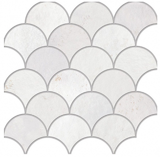 Edimax - Home WHITEPASTEL Porcelain FAN Mosaic Tile (12"x12" Sheet)