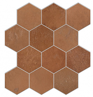 Edimax - Home REDFLAME Porcelain HEXAGON Mosaic Tile (Matte Finish - 12"x13" Sheet)