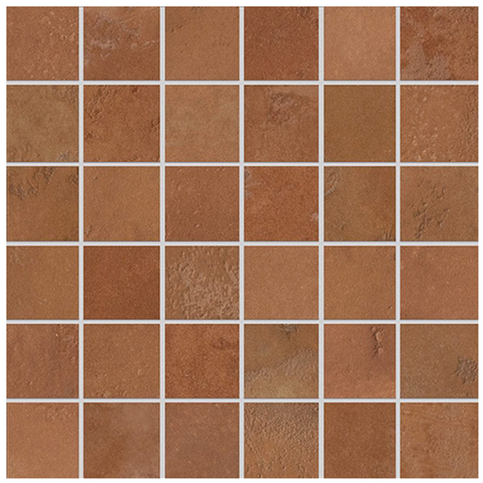 Edimax - 2"x2" Home REDFLAME Porcelain Mosaic Tile (Matte Finish - 12"x12" Sheet)