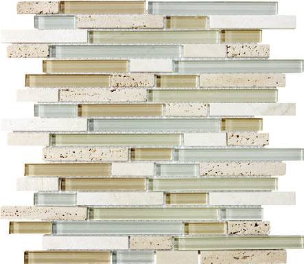 Anatolia - Bliss Spa Glass Stone Linear Blend Mosaic Tile