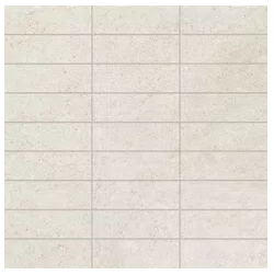 Milestone - 1"x4" Atelier WHITE SAND Porcelain Mosaic Tile (10 Pc. Pack - Matte Finish - 11.77"x11.77" Sheet)