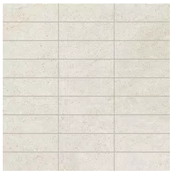 Milestone - 1"x4" Atelier WHITE SAND Porcelain Mosaic Tile (10 Pc. Pack - Matte Finish - 11.77"x11.77" Sheet)