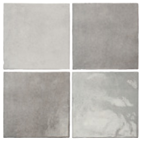 Equipe - 5-1/4"x5-1/4" Artisan ALABASTER Ceramic Wall Tile (Glossy Finish)