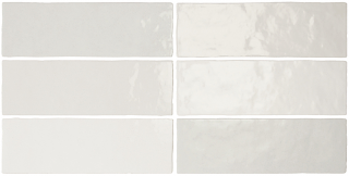 Equipe - 2-1/2"x8" Artisan WHITE Ceramic Wall Tile (Glossy Finish)