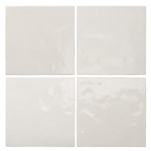 Equipe - 5-1/4"x5-1/4" Artisan WHITE Ceramic Wall Tile (Glossy Finish)