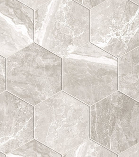 Portobello - 8" STORM WHITE Porcelain Hexagon Tile (Matte Finish)