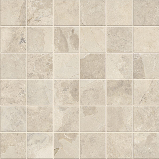 Happy Floors - 2"x2" Crew ALMOND Porcelain Mosaic Tile (Matte Finish - 12"x12" Sheet)