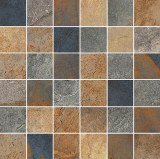 Happy Floors - 2"x2" Berwyn MULTI Porcelain Mosaic Tile (Matte Finish - 12"x12" Sheet)