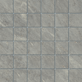 Unicom Starker - 2"x2" Marmorea BARDIGLIO Porcelain Mosaic Tile (Satin Finish - 12"x12" Sheet)