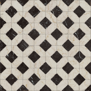 Unicom Starker - 24"x24" Marmorea NERO DOMUS AUREA DECO Porcelain Tile (Satin Finish - Rectified Edges)