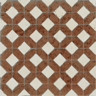 Unicom Starker - 24"x24" Marmorea ROSSO DOMUS AUREA DECO Porcelain Tile (Satin Finish - Rectified Edges)