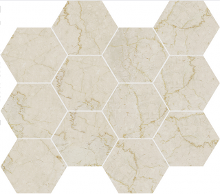 Unicom Starker - Marmorea BOTTICINO Porcelain Hexagon Mosaic Tile (Satin Finish - 12"x13" Sheet)