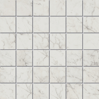 Unicom Starker - 2"x2" Marmorea CARRARA Porcelain Mosaic Tile (Satin Finish - 12"x12" Sheet)