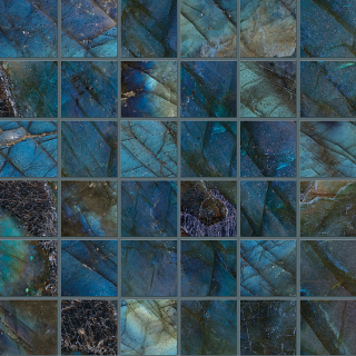 Emil - 2"x2" Tele Di Marmo Lumia LABRADORITE Polished Porcelain Mosaic Tile (Glossy Finish - 11-13/16"x11-13/16" Sheet)