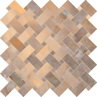 Emil - Tele Di Marmo Lumia GOLDEN AMBRA Polished Intreccio Porcelain Mosaic Tile (Glossy Finish - 11-13/16"x11-13/16" Sheet)