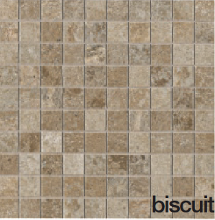 Unicom Starker - 1"x1" Dordogne BISCUIT Porcelain Mosaic Tile (Matte Finish - 12"x12" Sheet)