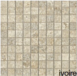 Unicom Starker - 1"x1" Dordogne IVOIRE Porcelain Mosaic Tile (Matte Finish - 12"x12" Sheet)