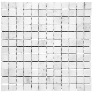 1"x1" Bianco Venatino Polished Marble Mosaic Tile