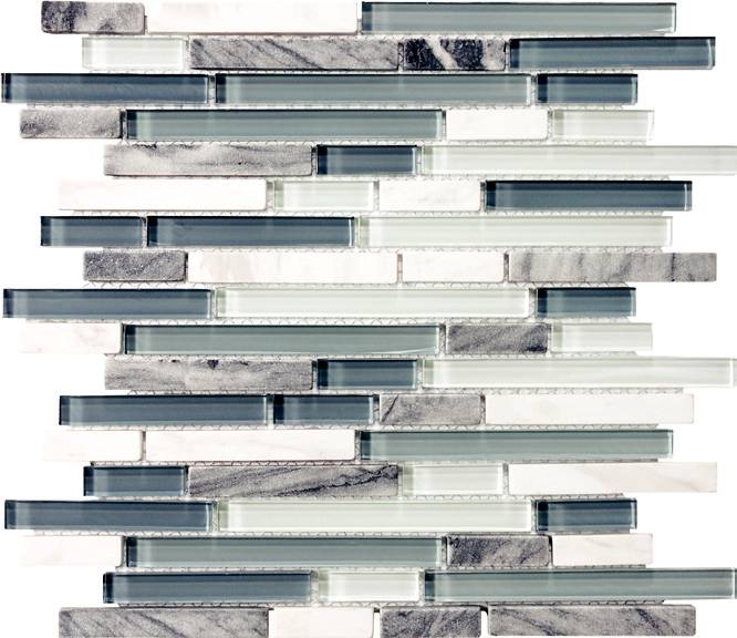 Anatolia - Bliss Waterfall Glass Stone Linear Blend Mosaic Tile