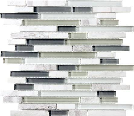 Anatolia - Bliss Iceland Glass Stone Linear Blend Mosaic Tile