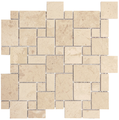 Berkshire Crema Mini Versailles Honed Marble Mosaic Tile