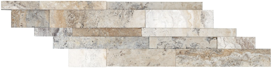 Picasso Honed Cubics Travertine Panel