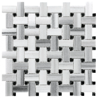 Fluid Basketweave Honed Marble Mosaic Tile (12"x12" Sheet)