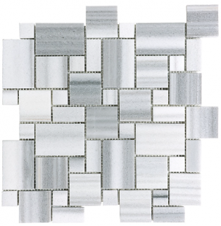 Fluid Mini Versailles Honed Marble Mosaic Tile (12"x12" Sheet)