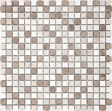 Anatolia - 5/8"x5/8" Khaki Blend Mosaic Tile (12"x12" Sheet)