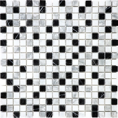 Anatolia - 5/8"x5/8" Glacier Blend Mosaic Tile (12"x12" Sheet)