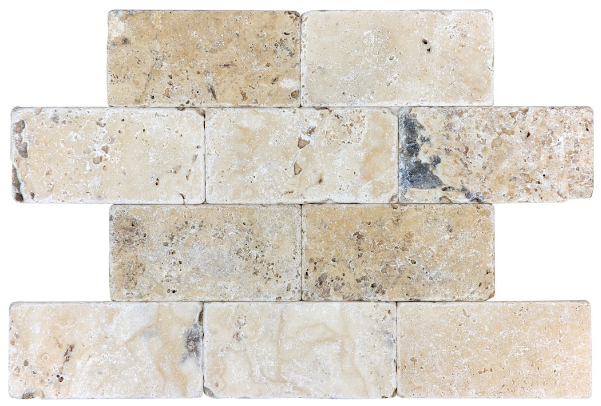 3"x6" Picasso Travertine Tumbled Tile