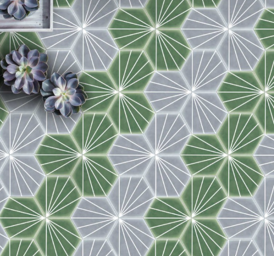 Novalinea - Geometric STRIPED Porcelain Hexagon Tile