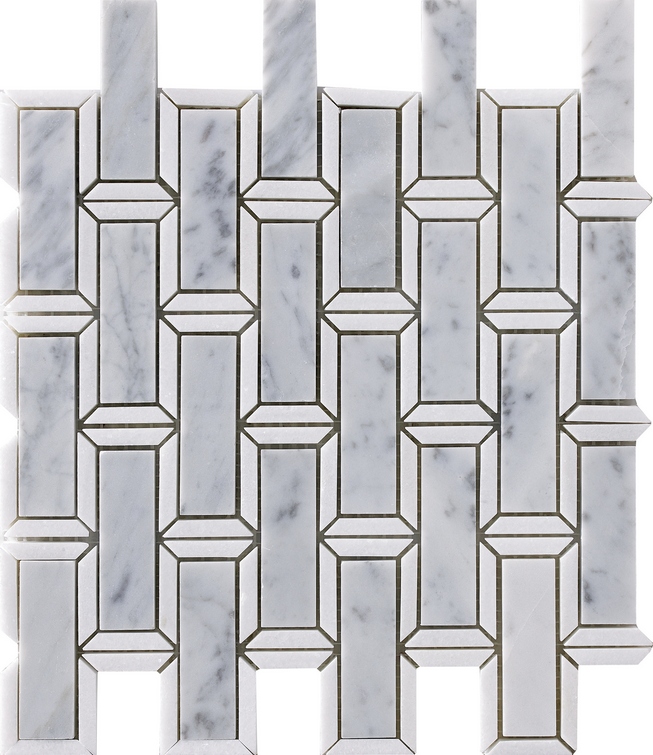 Happy Floors - Project Deco SQUARES, STICKS & BRICK Natural Stone Mosaic Tile