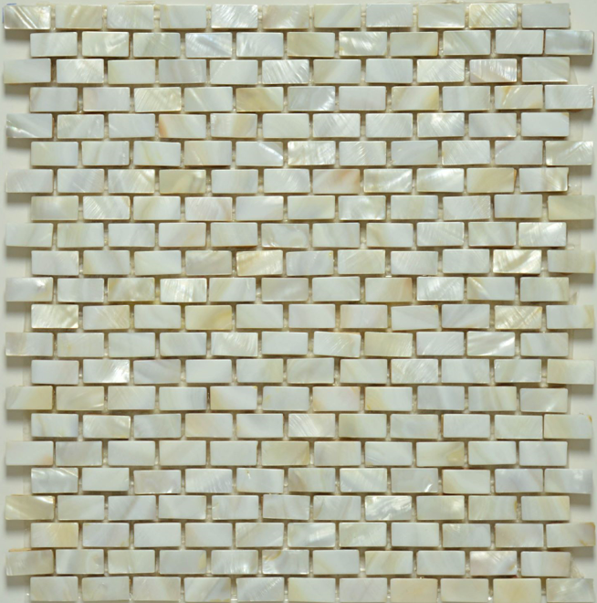 Milstone - 0.5"x1" White Pearl Mosaic (12"x12" Sheet)