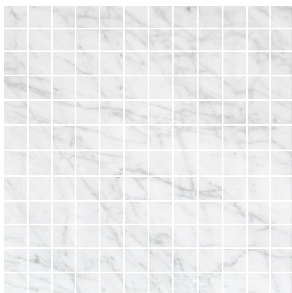 1"x1" Bianco Carrara Polished Marble Mosaic (12"x12" sheet)