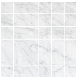 2"x2" Bianco Carrara Honed Marble Mosaic (12"x12" sheet)