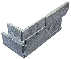 6"x18" Astro Silver Quartzite Ledger Stone Assembled Corner (6 Piece Pack)