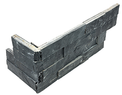 6"x18" Carbon Slate Ledger Stone Assembled Corner (6 Piece Pack)