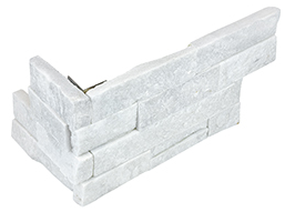 6"x18" Glacier Marble Ledger Stone Assembled Corner (6 Piece Pack)