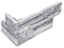 6"x18" Nordic Marble Crystal Ledger Stone Assembled Corner (6 Piece Pack)