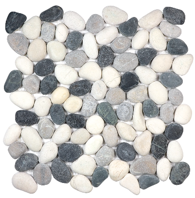 Anatolia - Spa Tranquil Cool Blend Natural Pebble Mosaic Tile