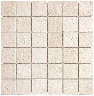 2"x2" Serene Ivory Polished Limestone Mosaic Tile (12"x12" Sheet)